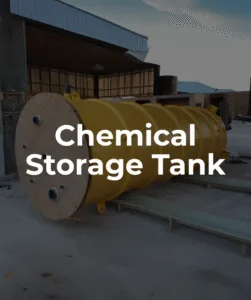 Fiberglass chemical storage tank for industrial use
