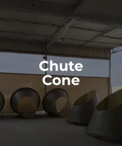 Fiberglass chute cones for industrial material handling