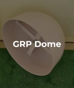 Smooth white GRP dome for outdoor industrial use