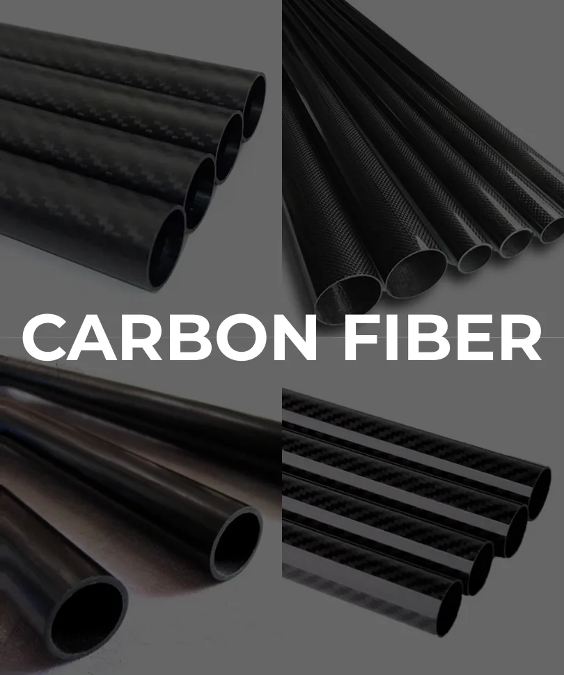 Carbon fiber tubes and pipes with high strength lightweight composite material for industrial use