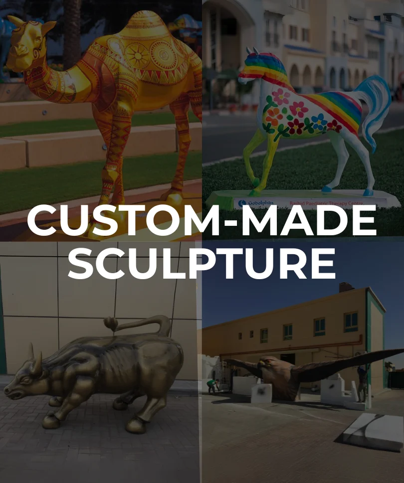 Custom fiberglass sculptures for outdoor and commercial spaces